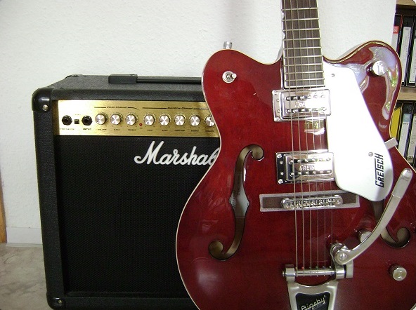 Marschall amp, Gretsch guitar